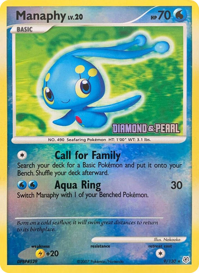 0009 Manaphy - 9/130 [Diamond & Pearl] Promo Burger King Promos