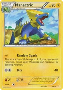 0022 Manectric (22) Common XY Trainer Kit: Pikachu Libre & Suicune
