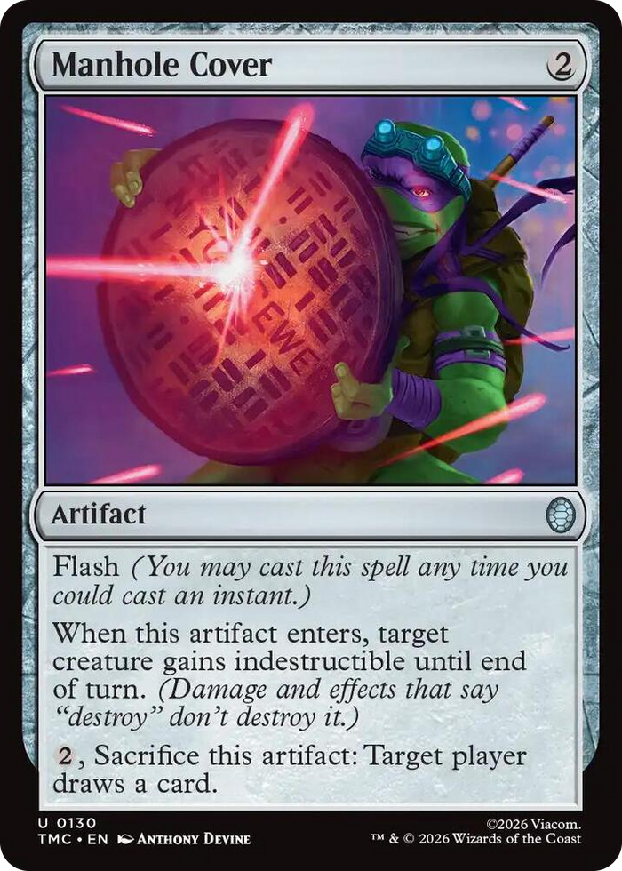 Manhole Cover #130 U - Commander: Teenage Mutant Ninja Turtles Pokemon card