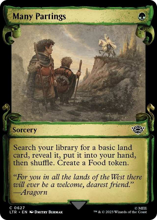 Many Partings (Showcase Scrolls) #627 C - Universes Beyond: The Lord of the Rings: Tales of Middle-earth Pokemon card
