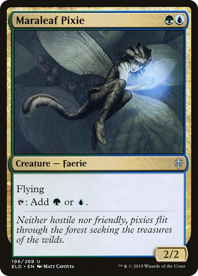 0196 Maraleaf Pixie U Throne of Eldraine