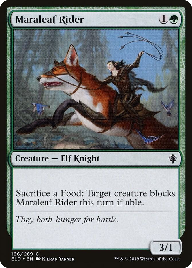 0166 Maraleaf Rider C Throne of Eldraine