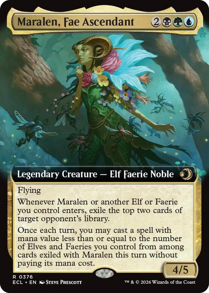 Maralen, Fae Ascendant (Extended Art) #376 R - Lorwyn Eclipsed Pokemon card