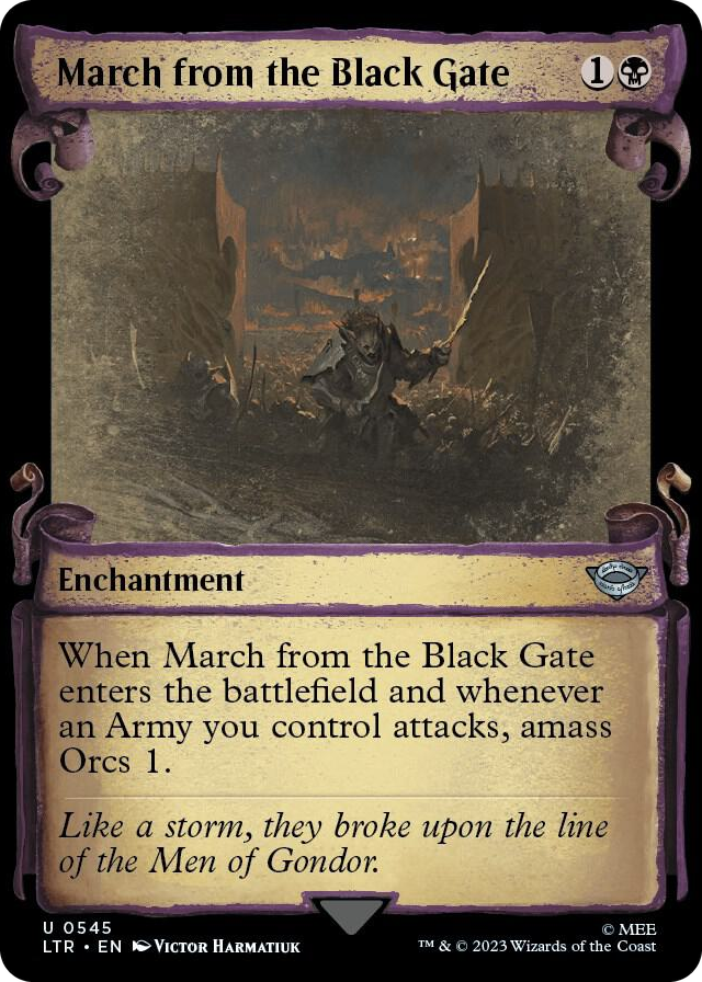 March from the Black Gate (Showcase Scrolls) #545 U - Universes Beyond: The Lord of the Rings: Tales of Middle-earth Pokemon card