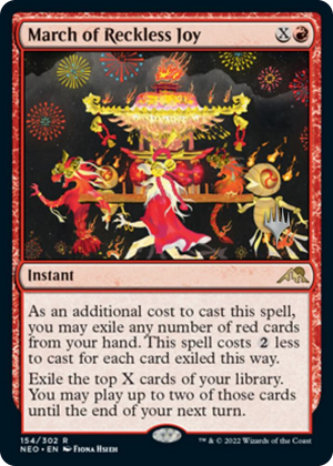 0154 March of Reckless Joy R Promo Pack: Kamigawa: Neon Dynasty