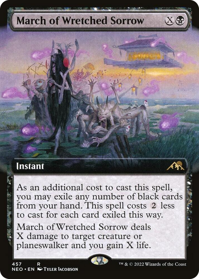 0457 March of Wretched Sorrow (Extended Art) R Kamigawa: Neon Dynasty