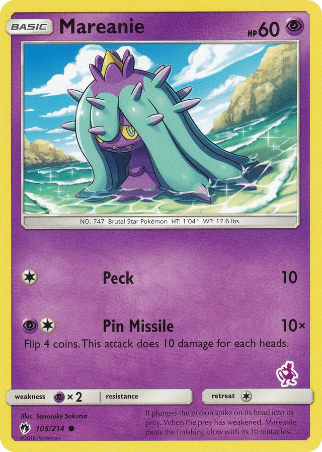 0105 Mareanie - 105/214 (Mewtwo Stamped) Promo Battle Academy