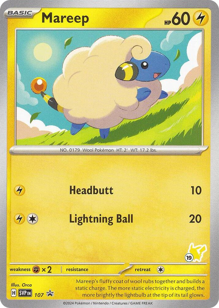 0107 Mareep - Pikachu 19 Promo Battle Academy 2024