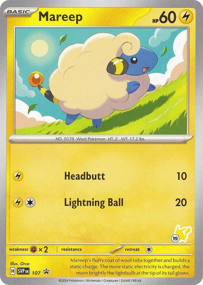 0107 Mareep - Pikachu 19 Promo Battle Academy 2024