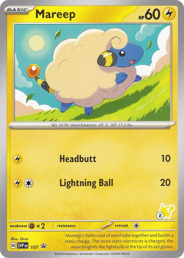 0107 Mareep - Pikachu 2 Promo Battle Academy 2024