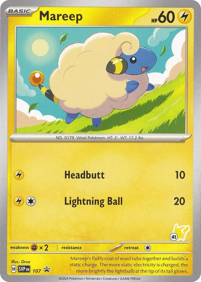 0107 Mareep - Pikachu 41 Promo Battle Academy 2024