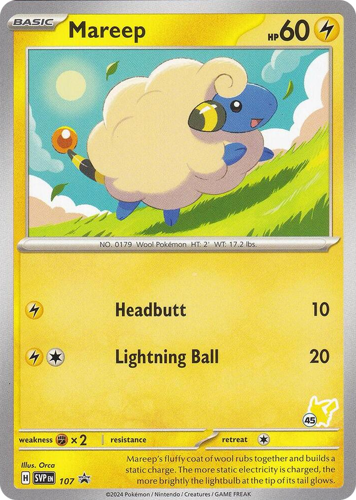 0107 Mareep - Pikachu 45 Promo Battle Academy 2024