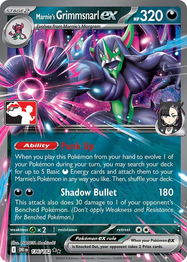 0136 Marnie's Grimmsnarl ex Double Rare Prize Pack Series Cards