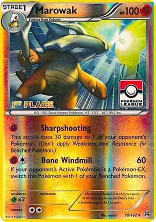 0078 Marowak - 78/162 (Pokemon League) [1st Place] Promo League & Championship Cards