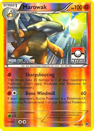 0078 Marowak - 78/162 (Pokemon League) [2nd Place] Promo League & Championship Cards