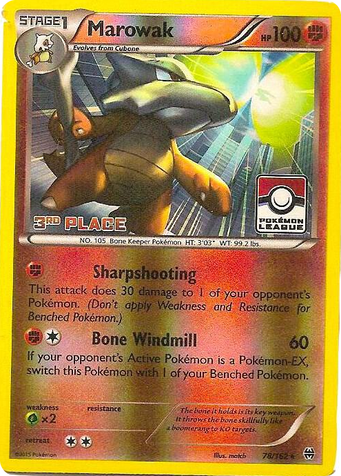0078 Marowak - 78/162 (Pokemon League) [3rd Place] Promo League & Championship Cards