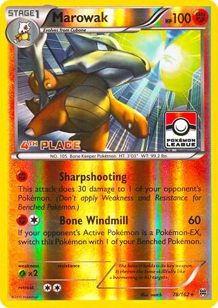 0078 Marowak - 78/162 (Pokemon League) [4th Place] Promo League & Championship Cards