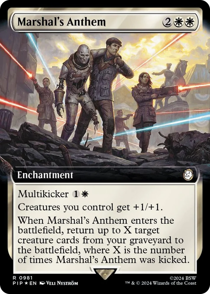 0981 Marshal's Anthem (Extended Art) (Surge Foil) R Universes Beyond: Fallout