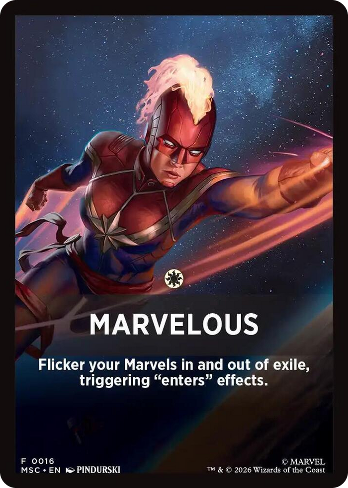 Marvelous Theme Card #16 T - Commander: Marvel Super Heroes Pokemon card