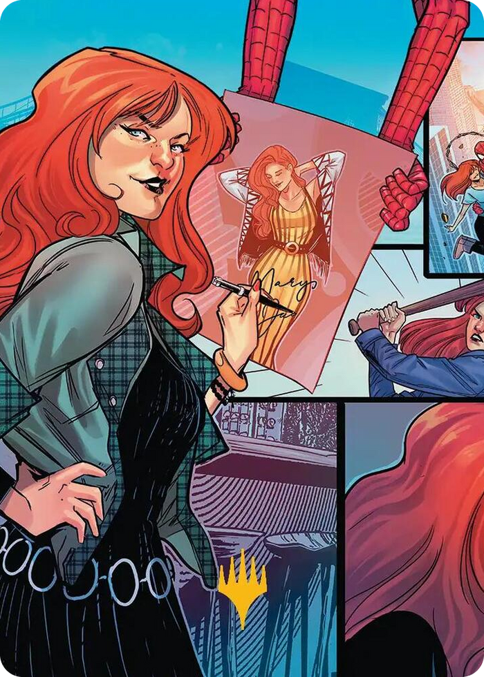 Mary Jane Watson Art Card (Gold-Stamped Planeswalker Symbol) #50 S - Art Series: Marvel's Spider-Man Pokemon card