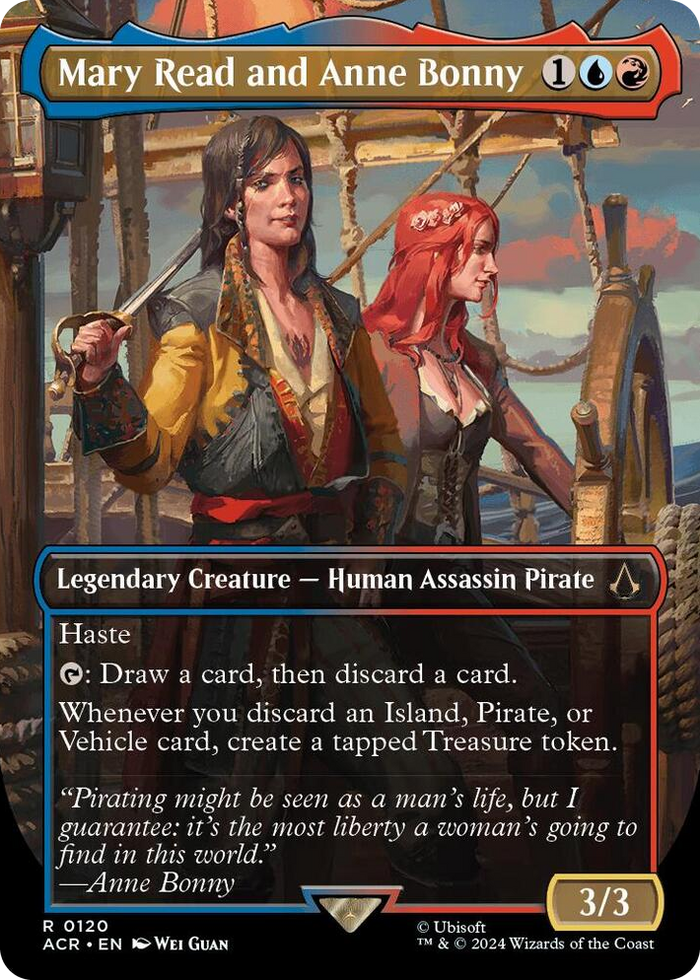 Mary Read and Anne Bonny (Borderless) #120 R - Universes Beyond: Assassin's Creed Pokemon card
