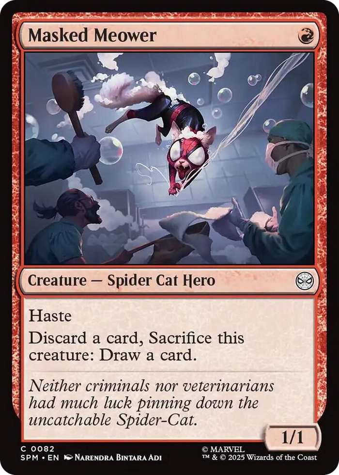 Masked Meower #82 C - Marvel's Spider-Man Pokemon card