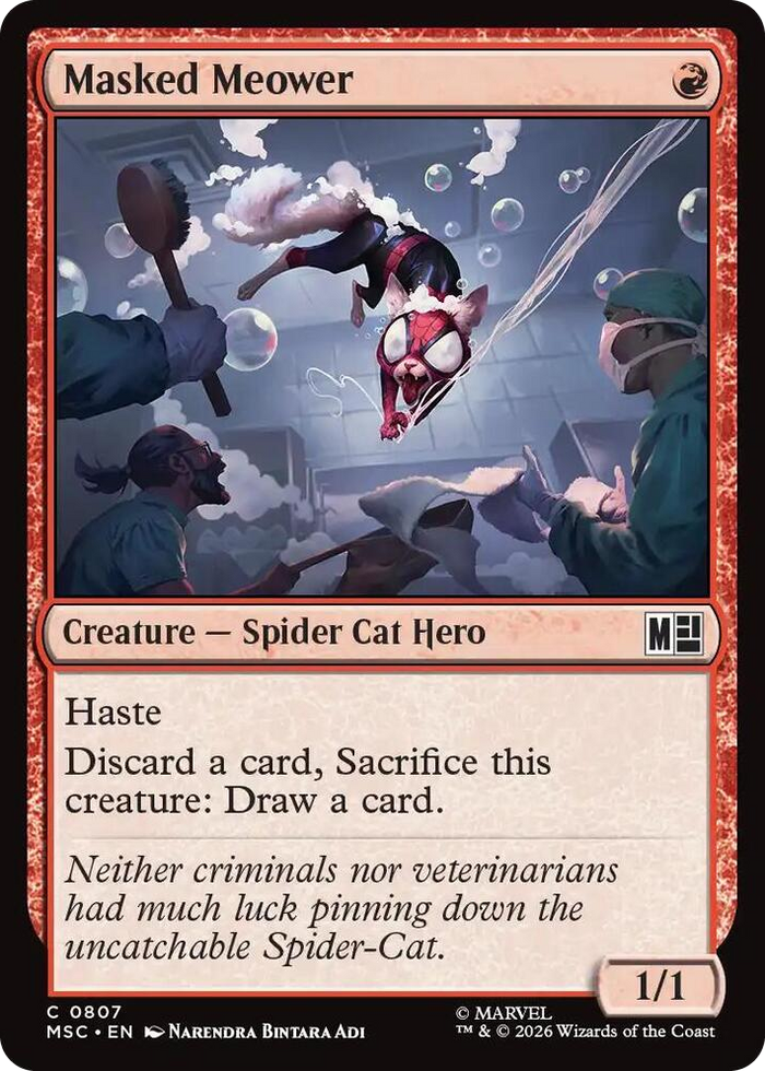 Masked Meower #807 C - Commander: Marvel Super Heroes Pokemon card
