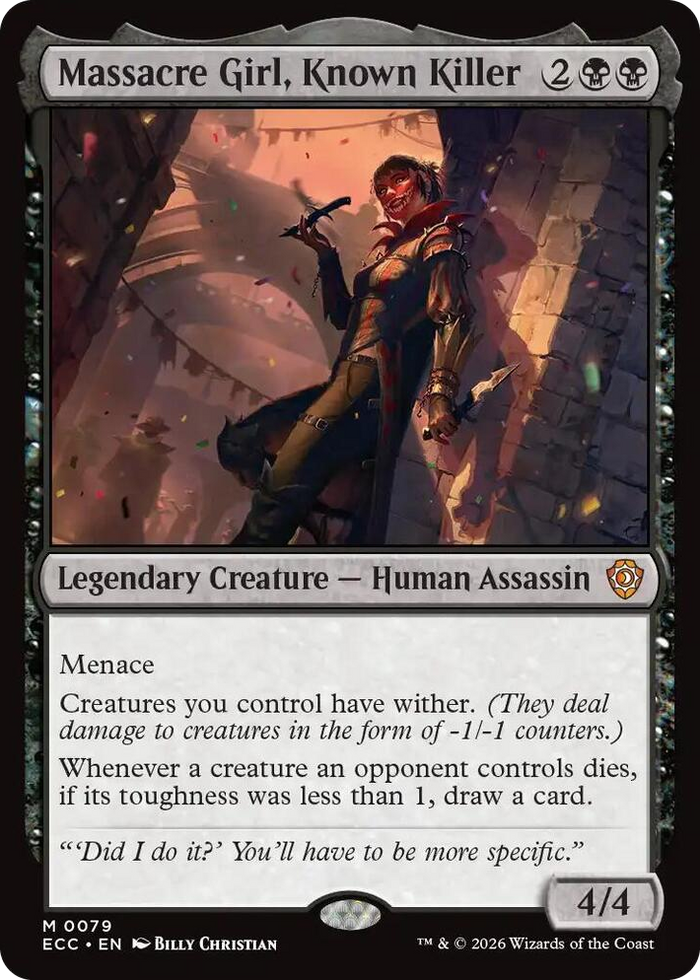 Massacre Girl, Known Killer #79 M - Commander: Lorwyn Eclipsed Pokemon card