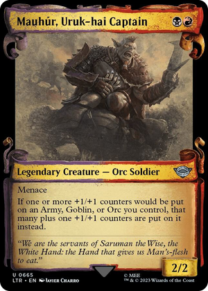 0665 Mauhur, Uruk-hai Captain (Showcase Scrolls) U Universes Beyond: The Lord of the Rings: Tales of Middle-earth