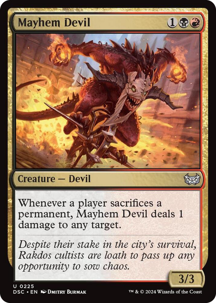 Mayhem Devil #225 U - Commander: Duskmourn: House of Horror Pokemon card