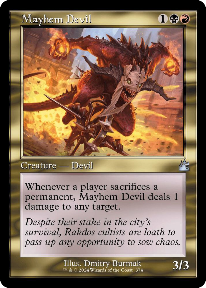 Mayhem Devil (Retro Frame) #374 U - Ravnica Remastered Pokemon card