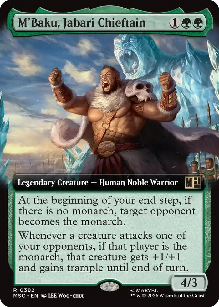 M'Baku, Jabari Chieftain (Extended Art) #382 R - Commander: Marvel Super Heroes Pokemon card