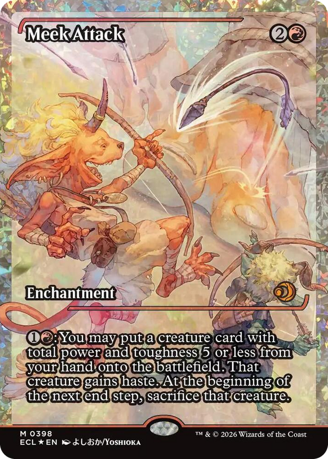 0398 Meek Attack (0398) (Showcase) (Fracture Foil) M Lorwyn Eclipsed