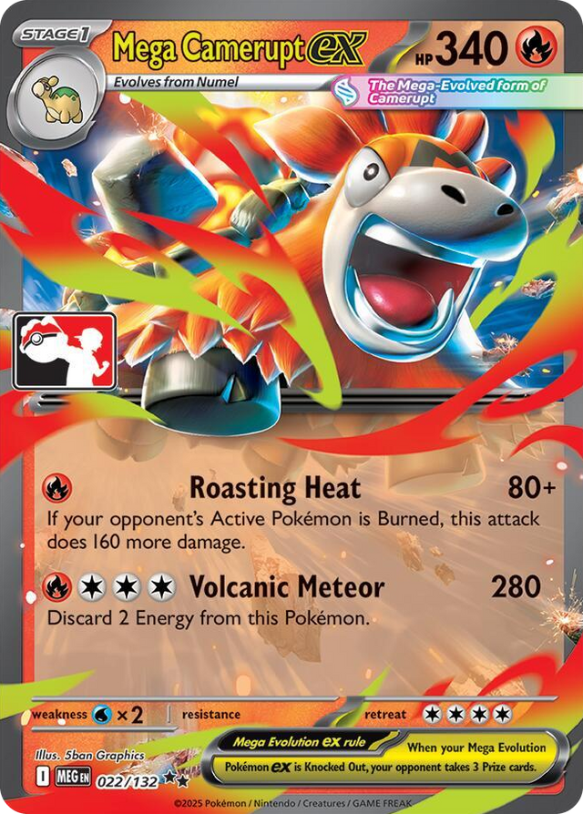 0022 Mega Camerupt ex Double Rare Prize Pack Series Cards