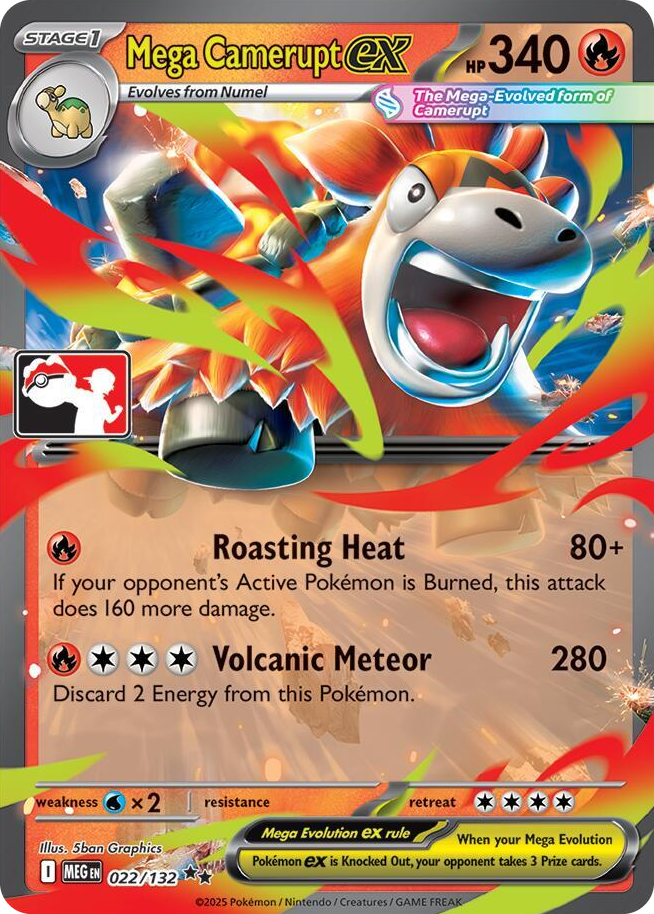 0022 Mega Camerupt ex Double Rare Prize Pack Series Cards