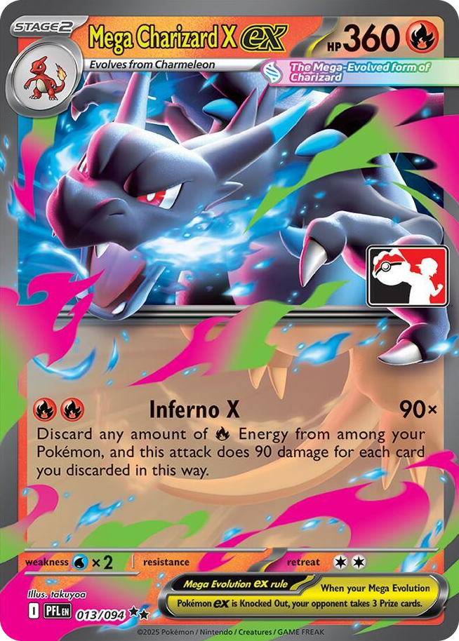 0013 Mega Charizard X ex Double Rare Prize Pack Series Cards