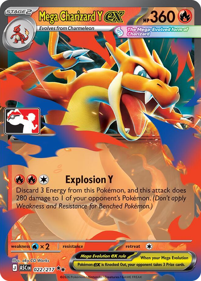 0022 Mega Charizard Y ex Double Rare Prize Pack Series Cards
