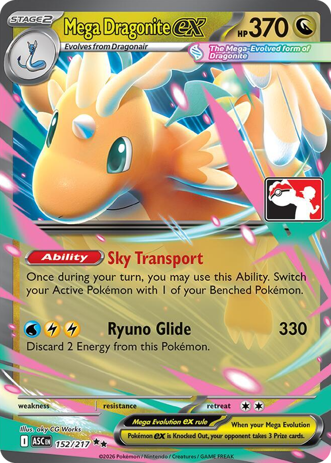 0152 Mega Dragonite ex Double Rare Prize Pack Series Cards