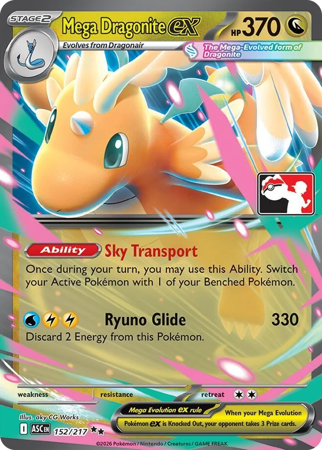 0152 Mega Dragonite ex Double Rare Prize Pack Series Cards