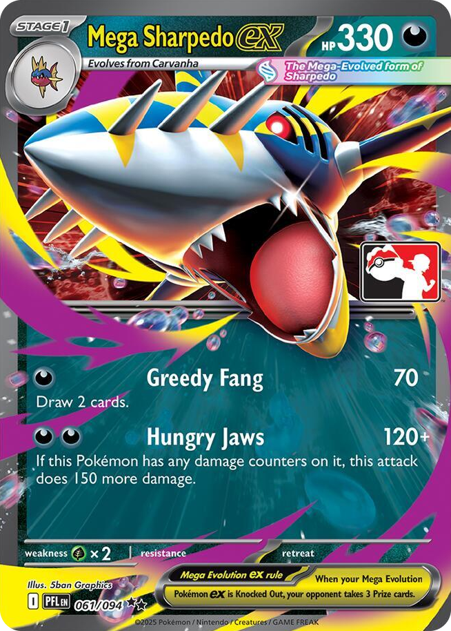 0061 Mega Sharpedo ex Double Rare Prize Pack Series Cards