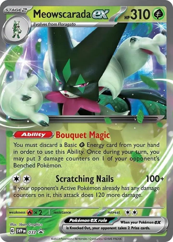0033 Meowscarada ex - 033 Promo Scarlet & Violet Promo Cards