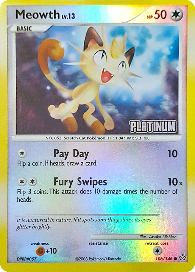 0106 Meowth - 106/146 [Platinum] Promo Burger King Promos