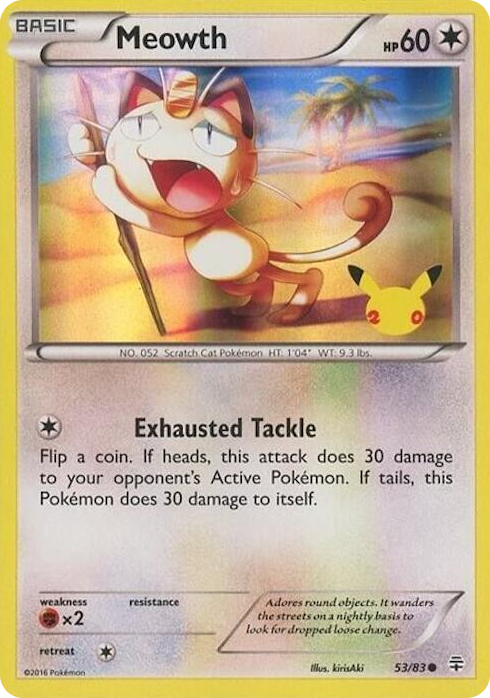 0053 Meowth - 53/83 (20th Anniversary) Promo Miscellaneous Cards & Products