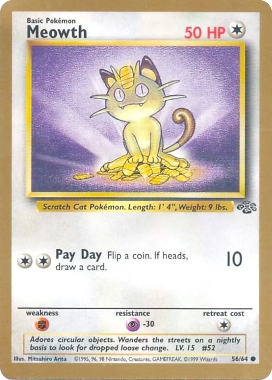 0056 Meowth - 56/64 (Gold Bordered Promo) Promo Miscellaneous Cards & Products