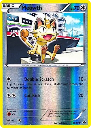 0080 Meowth - 80/99 (Mirror Reverse Holo) Promo Miscellaneous Cards & Products