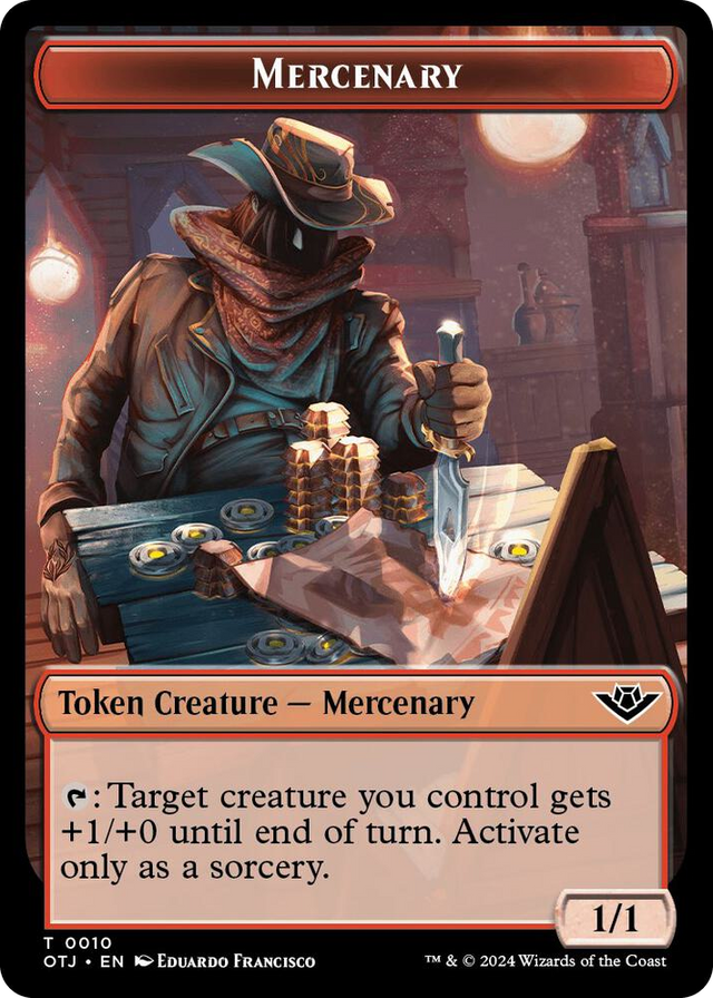 0010 Mercenary // Construct Double-Sided Token T Outlaws of Thunder Junction