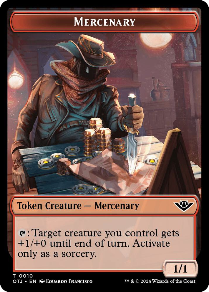0010 Mercenary // Plot Double-Sided Token T Outlaws of Thunder Junction