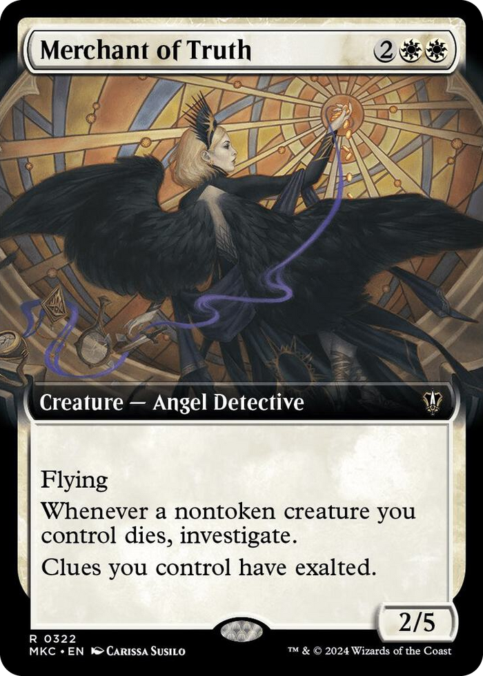 Merchant of Truth (Extended Art) #322 R - Commander: Murders at Karlov Manor Pokemon card
