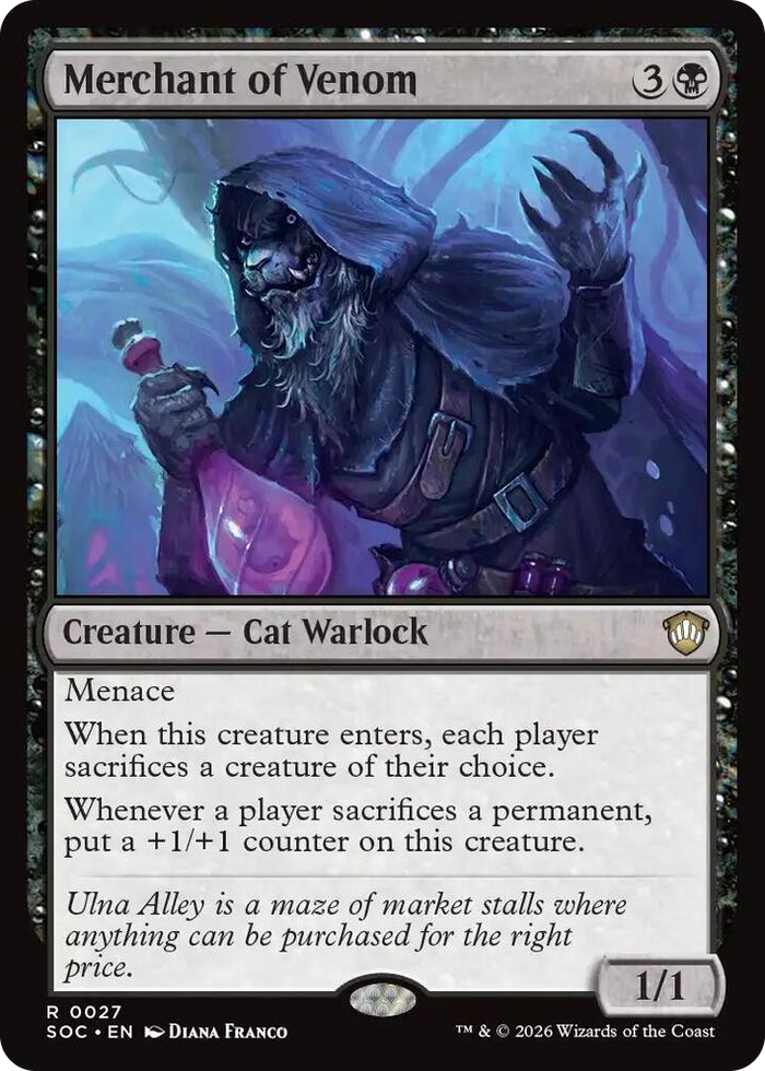Merchant of Venom #27 R - Commander: Secrets of Strixhaven Pokemon card