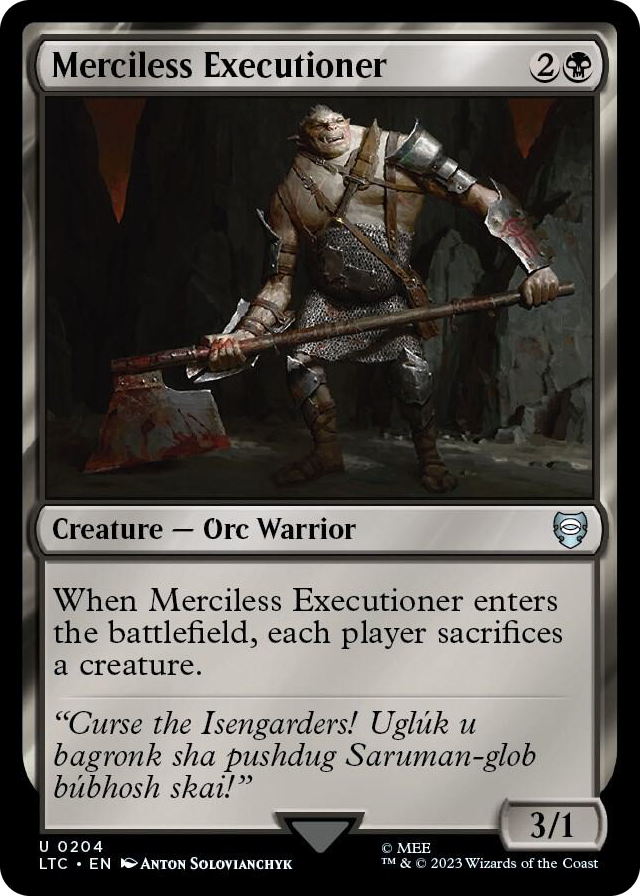 Merciless Executioner #204 U - Commander: The Lord of the Rings: Tales of Middle-earth Pokemon card